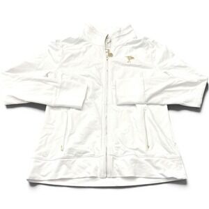 Lilly Pulitzer White Full Zip Jacket ORC The Life Extender Womens Small Logo